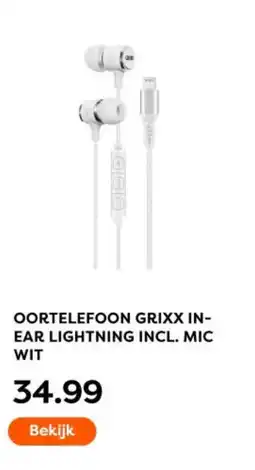 The Read Shop Oortelefoon grixx in- ear lightning incl. mic wit aanbieding