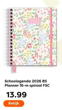 The Read Shop Schoolagenda 2026 B5 Planner 16-m spiraal FSC aanbieding