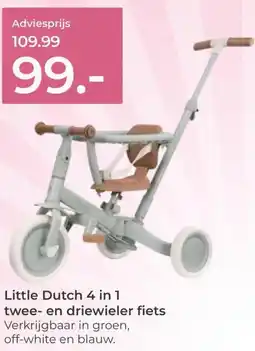 Prenatal Little Dutch 4 in 1 twee- en driewieler fiets aanbieding