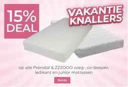 Prenatal op alle Prénatal & ZZZOOO wieg-, co-sleeper, ledikant en junior matrassen aanbieding