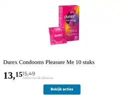 Plein.nl Durex Condooms Pleasure Me 10 stuks aanbieding