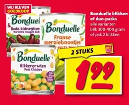 Nettorama Bonduelle blikken of duo-packs aanbieding