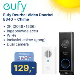 Levix Computershop Eufy Deurbel Video Doorbel E340 + Chime aanbieding