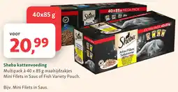 Maxi Zoo Sheba kattenvoeding Mini Filets in Saus aanbieding