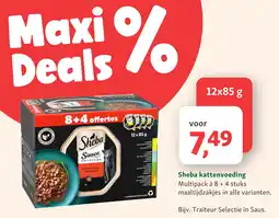 Maxi Zoo Sheba kattenvoeding Traiteur Selectie in Saus aanbieding