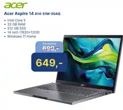 Levix Computershop Acer Aspire 14 A14-51M-50AQ aanbieding
