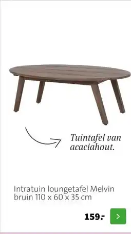 Intratuin Intratuin loungetafel Melvin bruin 110 x 60 x 35 cm aanbieding