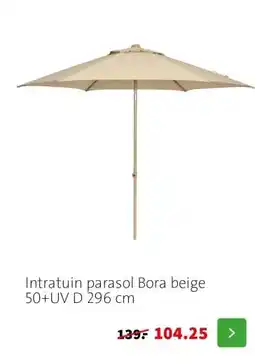 Intratuin Intratuin parasol Bora beige 50+UV D 296 cm aanbieding
