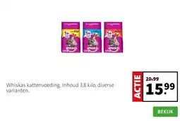Intratuin Whiskas kattenvoeding. Inhoud 3,8 kilo, diverse varianten. aanbieding