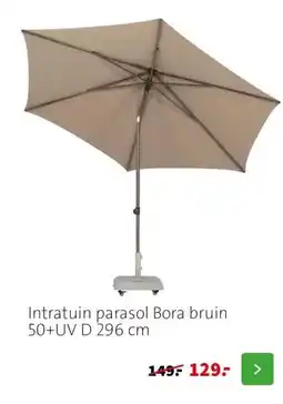 Intratuin Intratuin parasol Bora bruin 50+UV D 296 cm aanbieding
