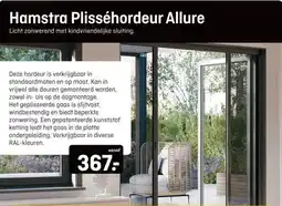 Hubo Hamstra Plisséhordeur Allure aanbieding