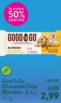 Holland & Barrett Chocolate Chip Blondies - 2 x 20g aanbieding