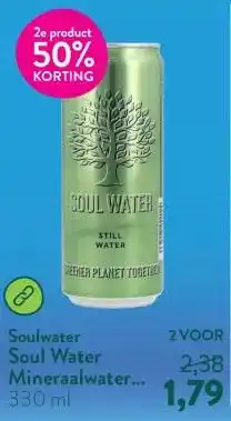 Holland & Barrett Soul Water Mineraalwater Blik aanbieding
