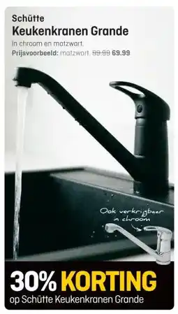Hubo Schütte Keukenkranen Grande aanbieding