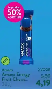 Holland & Barrett Amacx Energy Fruit Chews Cassis - 38g aanbieding