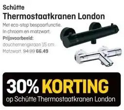 Hubo Schütte Thermostaatkranen London aanbieding
