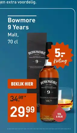 Gall & Gall Bowmore 9 Years 70CL aanbieding