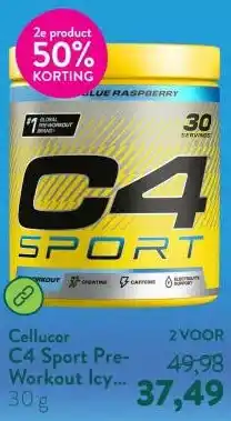 Holland & Barrett C4 Sport Pre-Workout Icy Blue Raspberry - 288g aanbieding