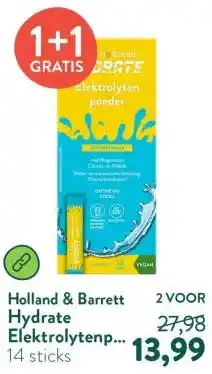 Holland & Barrett Hydrate Elektrolytenpoeder Citroensmaak - 14 sticks aanbieding