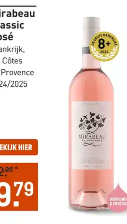 Gall & Gall Mirabeau Classic Rosé 37.5CL aanbieding