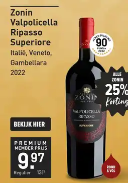 Gall & Gall Zonin Valpolicella Ripasso Superiore 75CL aanbieding