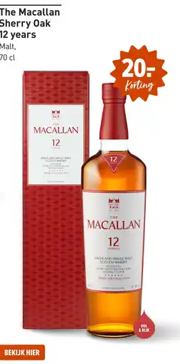 Gall & Gall The Macallan Sherry Oak 12 years 70CL aanbieding