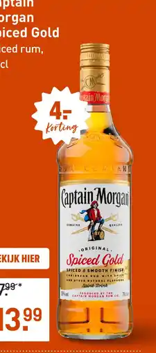 Gall & Gall Captain Morgan Spiced Gold 70CL aanbieding