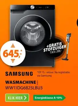 Expert Samsung SuperSpeed 6000-serie WW11DG6B25LB Zwart aanbieding