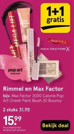 Etos Rimmel en Max Factor aanbieding