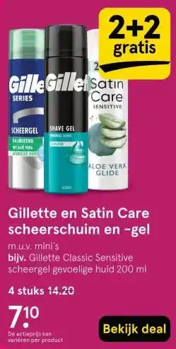 Etos Gillette en Satin Care scheerschuim en -gel aanbieding