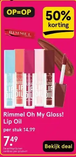 Etos Rimmel Oh My Gloss! Lip Oil aanbieding