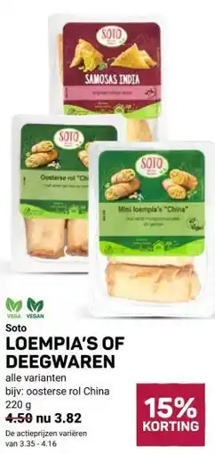 Ekoplaza Soto LOEMPIA'S OF DEEGWAREN aanbieding