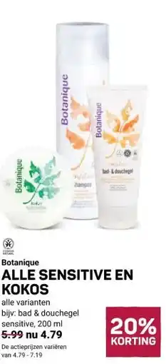 Ekoplaza Botanique ALLE SENSITIVE EN KOKOS aanbieding