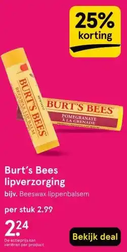 Etos Burt's Bees lipverzorging aanbieding