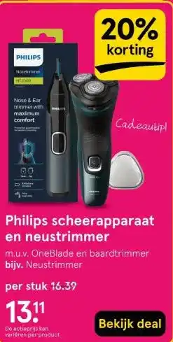 Etos Philips scheerapparaat en neustrimmer aanbieding