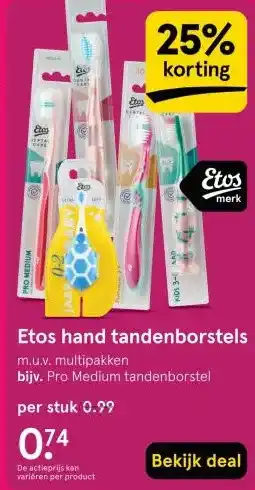 Etos Etos hand tandenborstels aanbieding