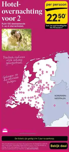 Etos Hotel- overnachting voor 2 Ruim 100 deelnemende 3- en 4-sterrenhotels aanbieding