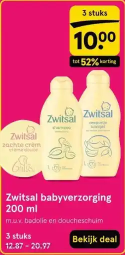 Etos Zwitsal babyverzorging 200 ml aanbieding