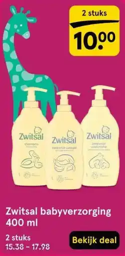 Etos Zwitsal babyverzorging 400 ml aanbieding