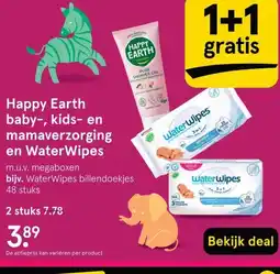 Etos Happy Earth baby-, kids- en mamaverzorging en WaterWipes aanbieding