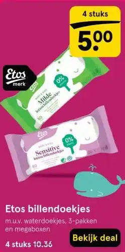 Etos Etos billendoekjes aanbieding