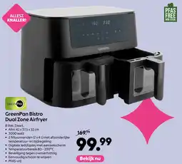 AllesZ GreenPan Bistro Dual Zone Airfryer aanbieding
