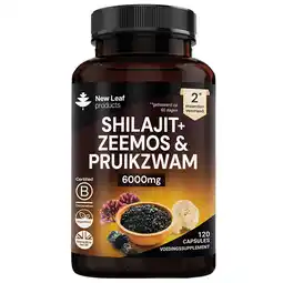 Holland & Barrett 2e product 50% korting | New Leaf Products Shilajit + Zeemos & Pruikzwam - 120 capsules aanbieding