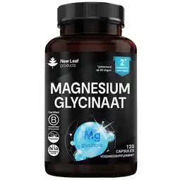 Holland & Barrett 2e product 50% korting | New Leaf Products Magnesium Glycinaat - 120 capsules aanbieding
