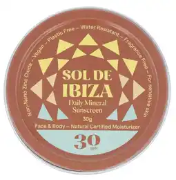 De Online Drogist Sol De Ibiza Minerale Zonnebrandcrème SPF30 Mini aanbieding