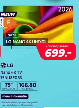 Electroworld LG 75NU8E0B3LA aanbieding