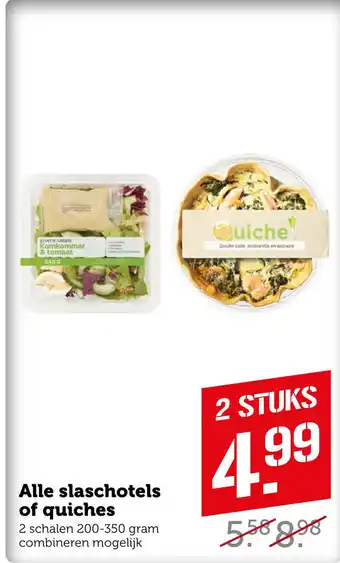 Coop Alle slaschotels of quiches aanbieding