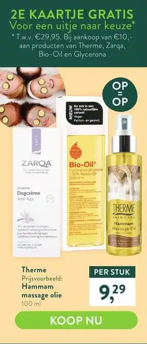 Holland & Barrett Therme Hammam massage olie 100 ml aanbieding