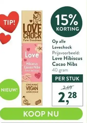 Holland & Barrett Op alle Lovechock aanbieding