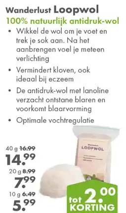 Gezond & Wel Wanderlust Loopwol 100% natuurlijk antidruk-wol aanbieding